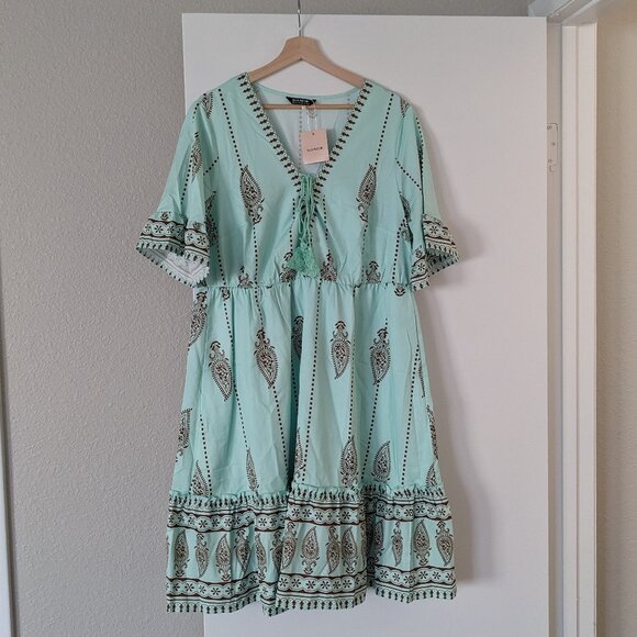 Mint Colored Midi Dress Bloomchic - Picture 1 of 3